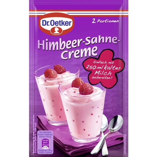 Dr. Oetker Himbeer-Sahne Creme 62G 3 Dr. Oetker Himbeer-Sahne Creme 62G