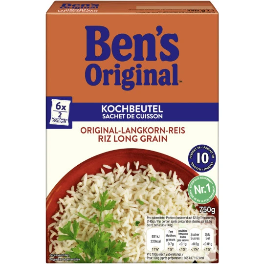 Ben's Original Langkorn Reis Kochbeutel 750G 3 Ben's Original Langkorn Reis Kochbeutel 750G