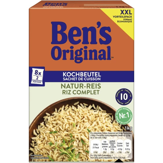Ben's Original Natur-Reis Kochbeutel 1KG 3 Ben's Original Natur-Reis Kochbeutel 1KG