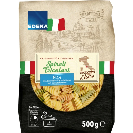 Italia Spirali Tricolori 500G 3 Italia Spirali Tricolori 500G