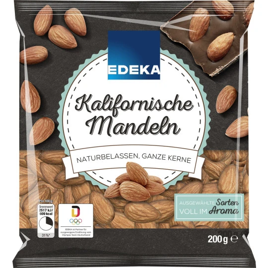 Kalifornische Mandeln Naturbelassen, Ganze Kerne 200G 3 Kalifornische Mandeln Naturbelassen, Ganze Kerne 200G