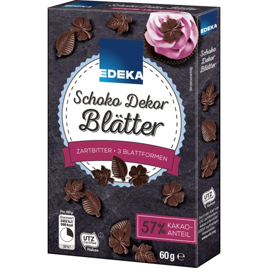 Schoko Dekor Blätter Zartbitter 60G 3 Schoko Dekor Blätter Zartbitter 60G